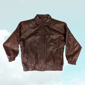 Vintage Leather Bomber Jacket